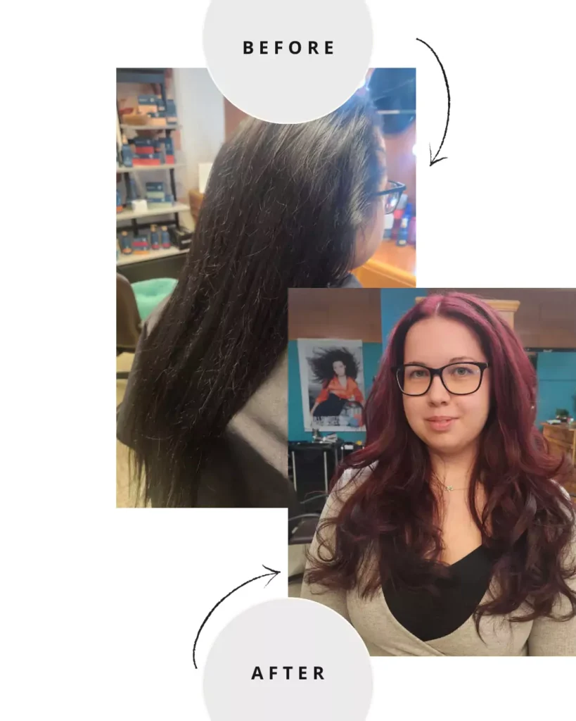 Vorher - nachher beim Friseur in der Pernau